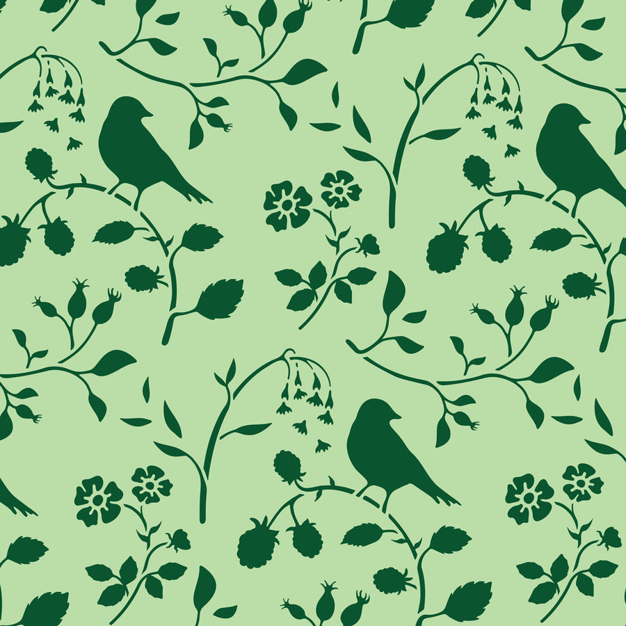 Countryside Bird is a simple, classical, pastoral tribute to the glorious English hedgerow. It follows in a tradition of bucolic countryside motifs such as toile, William Morris fabrics, and Francois Boucher’s tapestries. Use for a classical, farmhouse or romantic effect. Different elements of the design can be repeated around a room for a cohesive look.