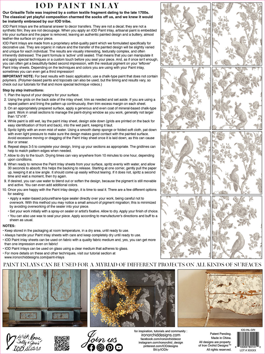 Grisaille Toile Paint Inlay