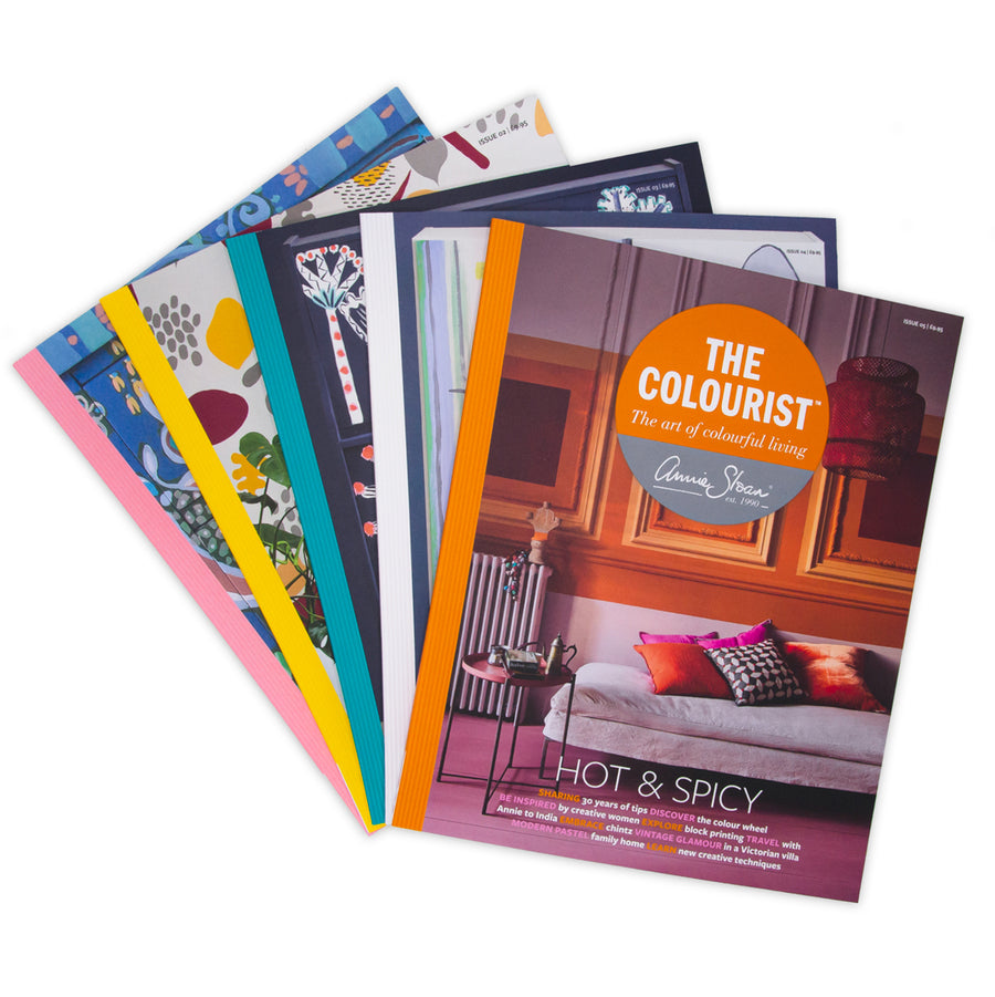 The Colourist is a unique Bookazine (editorial like a magazine, no adverts like a book) dedicated to sharing Annie Sloan’s passion for colour. It is a collectable, bi-annual publication featuring 132 carefully curated pages bound in a covetable cover.