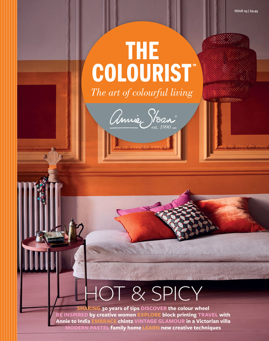 The Colourist is a unique Bookazine (editorial like a magazine, no adverts like a book) dedicated to sharing Annie Sloan’s passion for colour. It is a collectable, bi-annual publication featuring 132 carefully curated pages bound in a covetable cover.