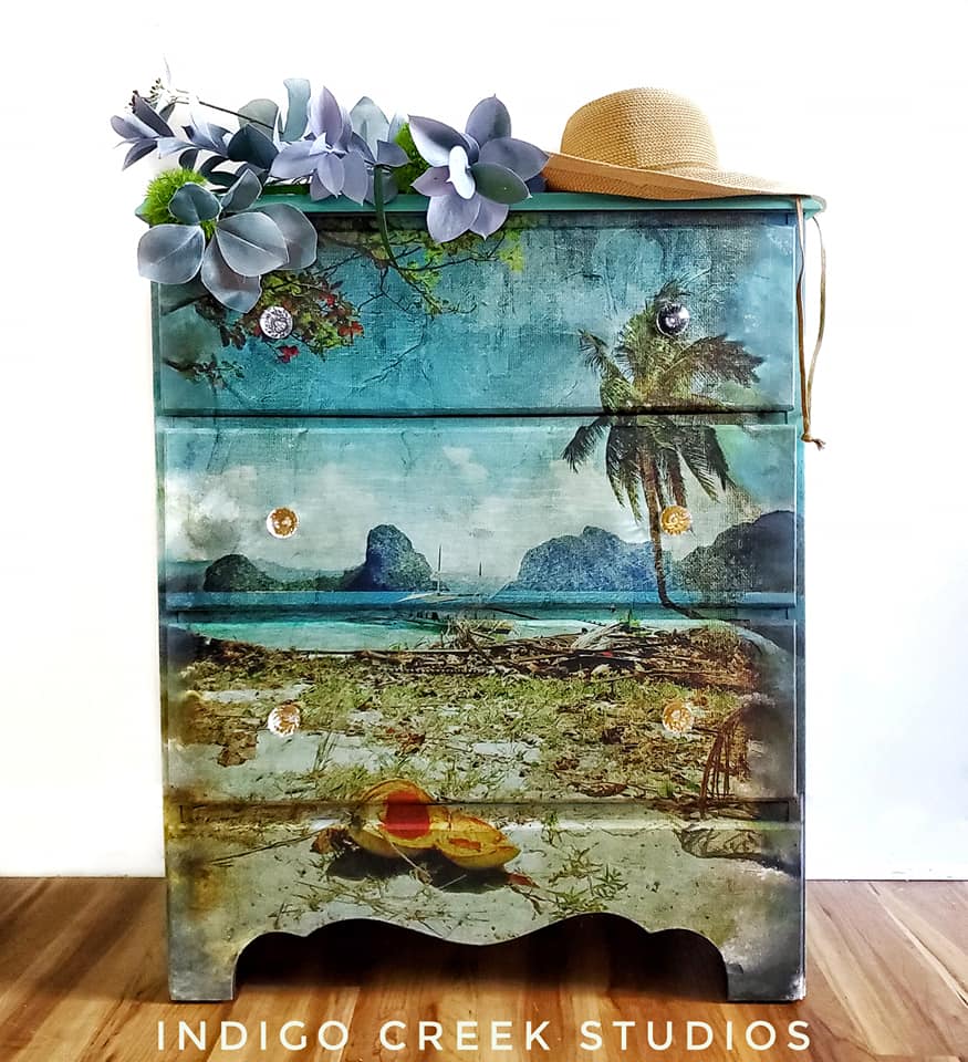 Tropical Beach decoupage paper