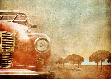 Vintage Red Car decoupage paper